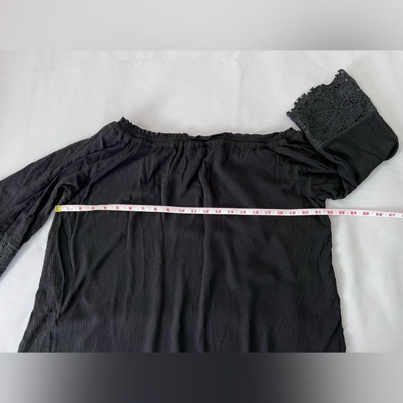 CHELSEA & THEODORE Black Cotton/Rayon Tunic/Blouse /Top Wm's Sz. Med. - Picture 3 of 8